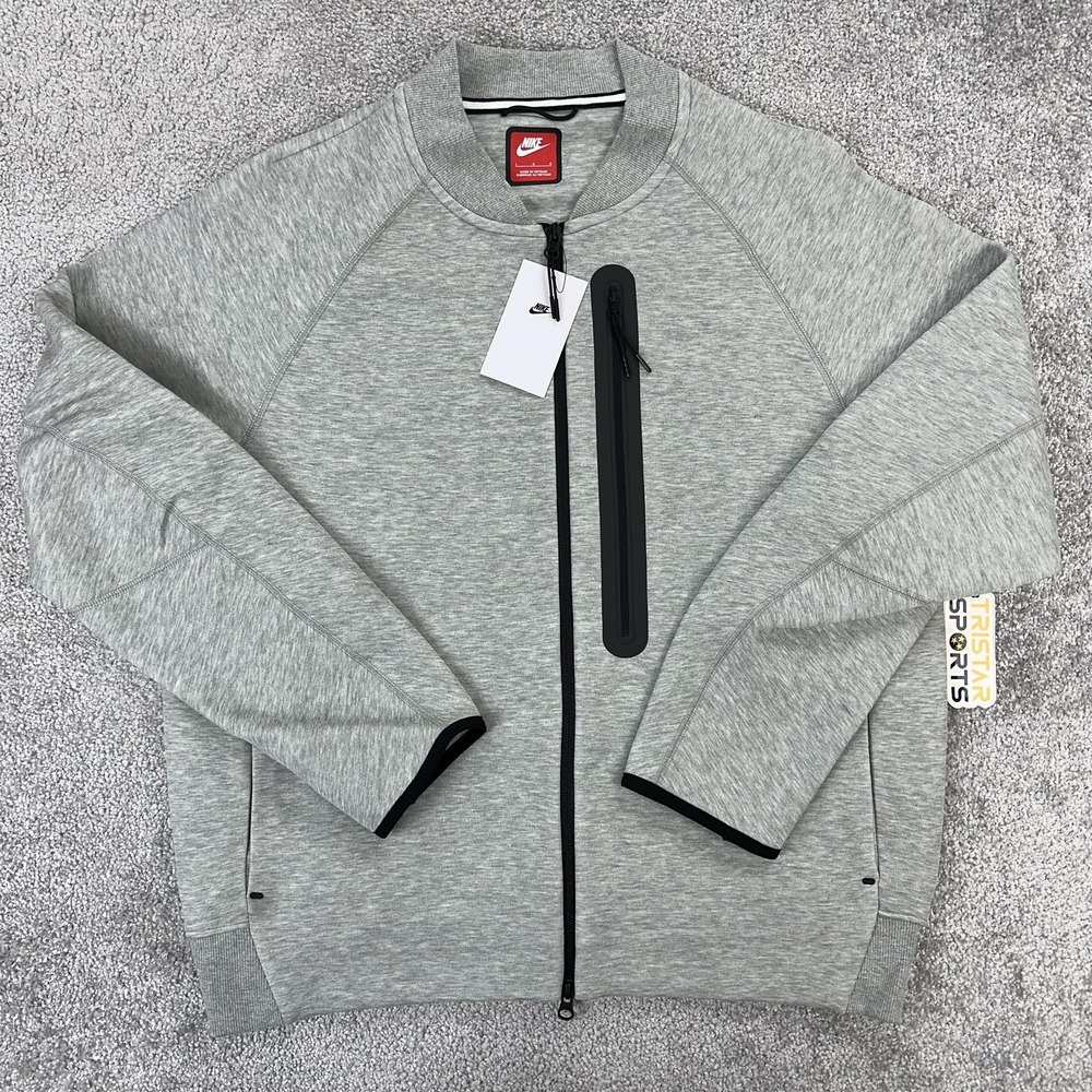 Nike Sportswear Tech Fleece Jacket Mens Large Gray Full Zip Bomber FB8008-063